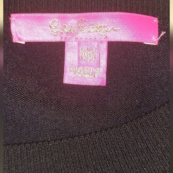 Lilly Pulitzer Morgan Jeweled  Black Long Sleeve Sweater Size XXS  Pre loved - Picture 4 of 9